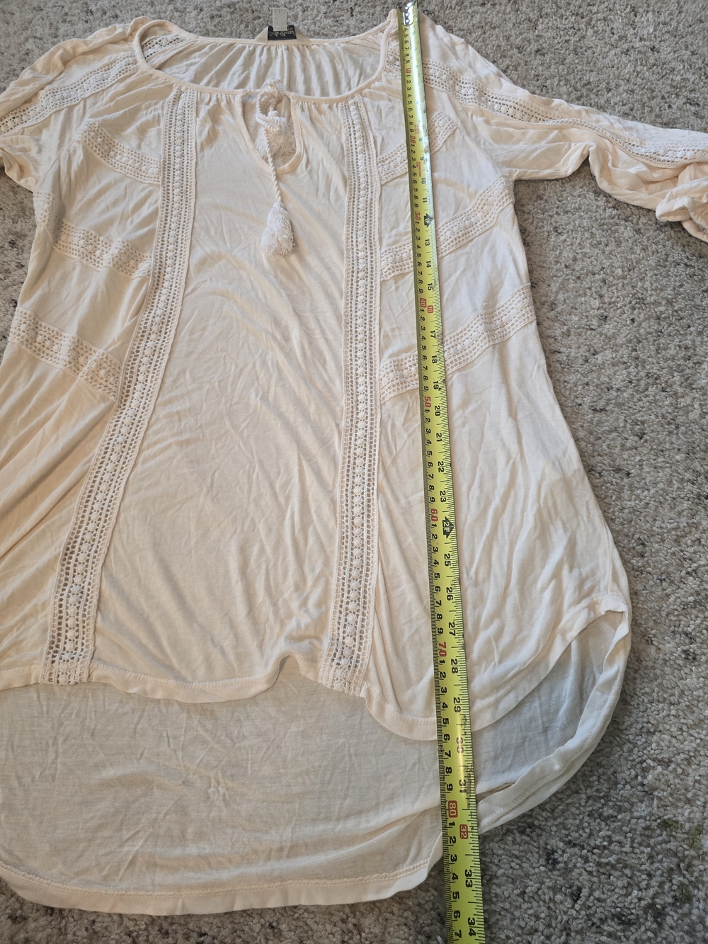 Lucky Brand Cream Tassel Peasant Tunic - Picture 5 of 6